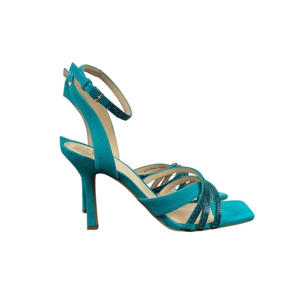 Vince Camuto Women’s Evening Jade Blue Suede Brevern Strappy Heels Sz 10M - New - Picture 3 of 10